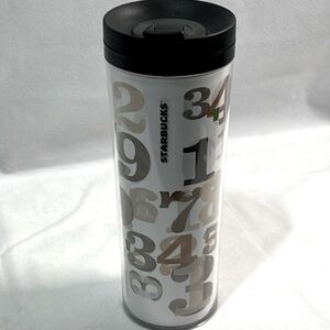 STARBUCKS 2011 Tumbler insulated Numbers Plastic 16 oz Collectable